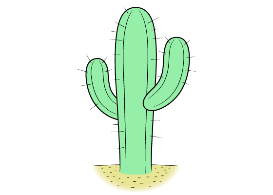cactus drawing tutorial