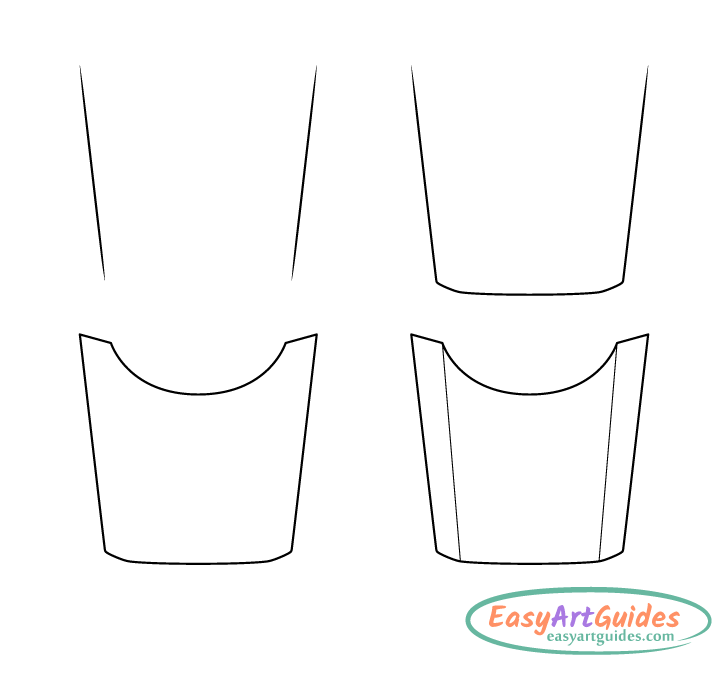fries box drawing step by step