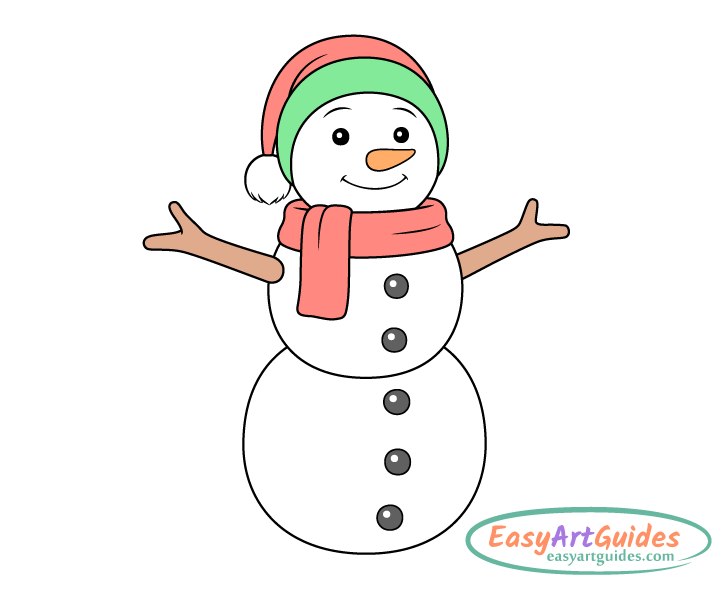 snowman color drawing snowman color drawing