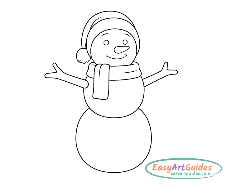 snowman scarf drawing snowman scarf drawing