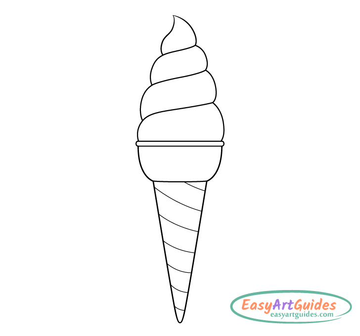ice cream waffle stripes drawing ice cream waffle stripes drawing